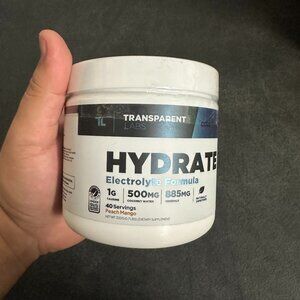 Transparent Labs Hydrate Electrolyte Formula Peach Mango 40 Servings EXP 08/26